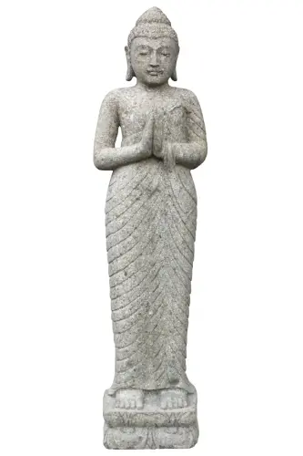 Product image of the product “Standing Buddha, India,                  120 cm height, natural stone (Basanite), stonemasonry 120 cm”